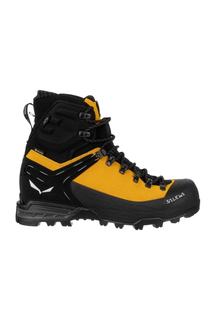 Цветные зимние ботинки ortles ascent mid gtx men черный-жёлтый Salewa