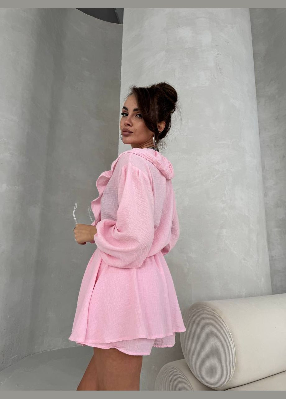 Женский летний костюм блуза с воланами и шорты-юбка. MonCher (338792693)