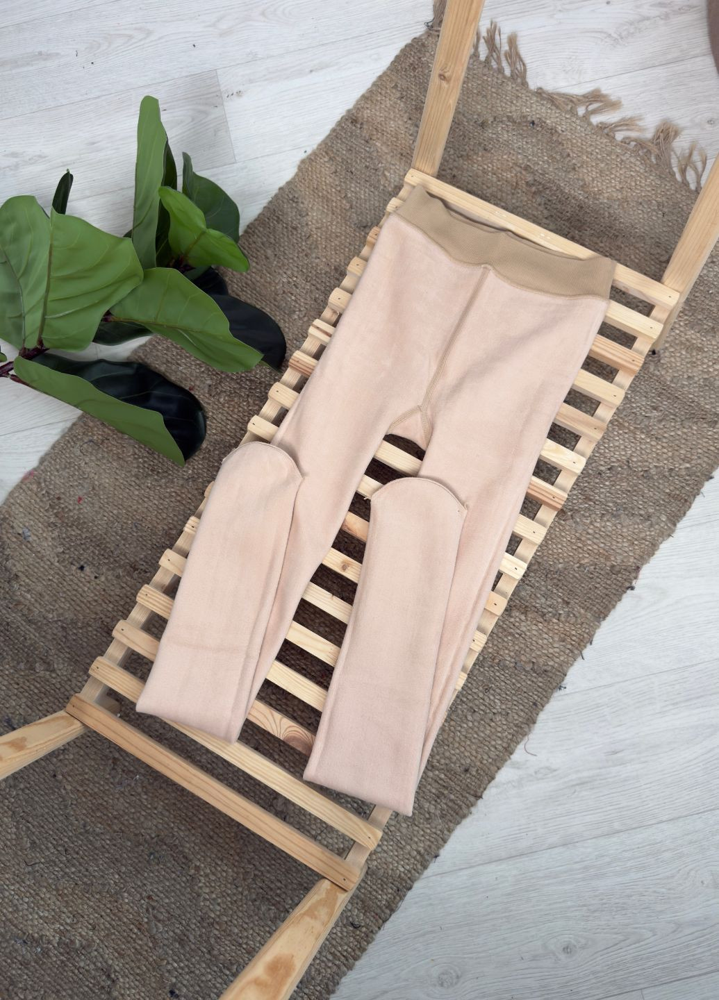 Бежевые колготки на флисе с имитацией голых ножек арт. 061 (носок не утеплений) VIDCHUY (361948770)