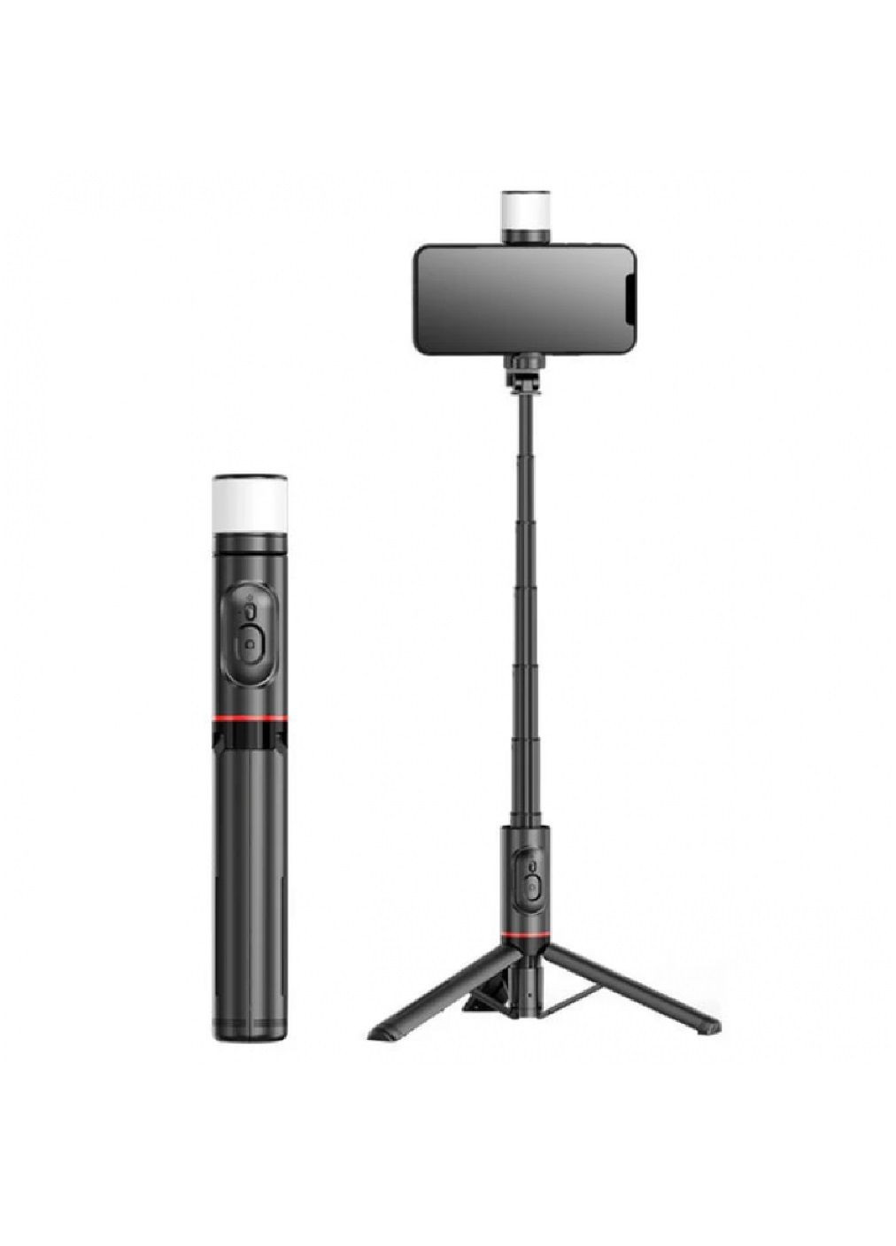 Штатив трипод вертикальный с LED подсветкой поворотным держателем для смартфона Bluetooth пультом (478825-Prob) Unbranded (313681011)