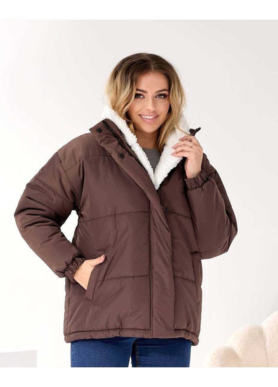 Коричневая зимняя теплая зимняя куртка More_bboutique Куртка