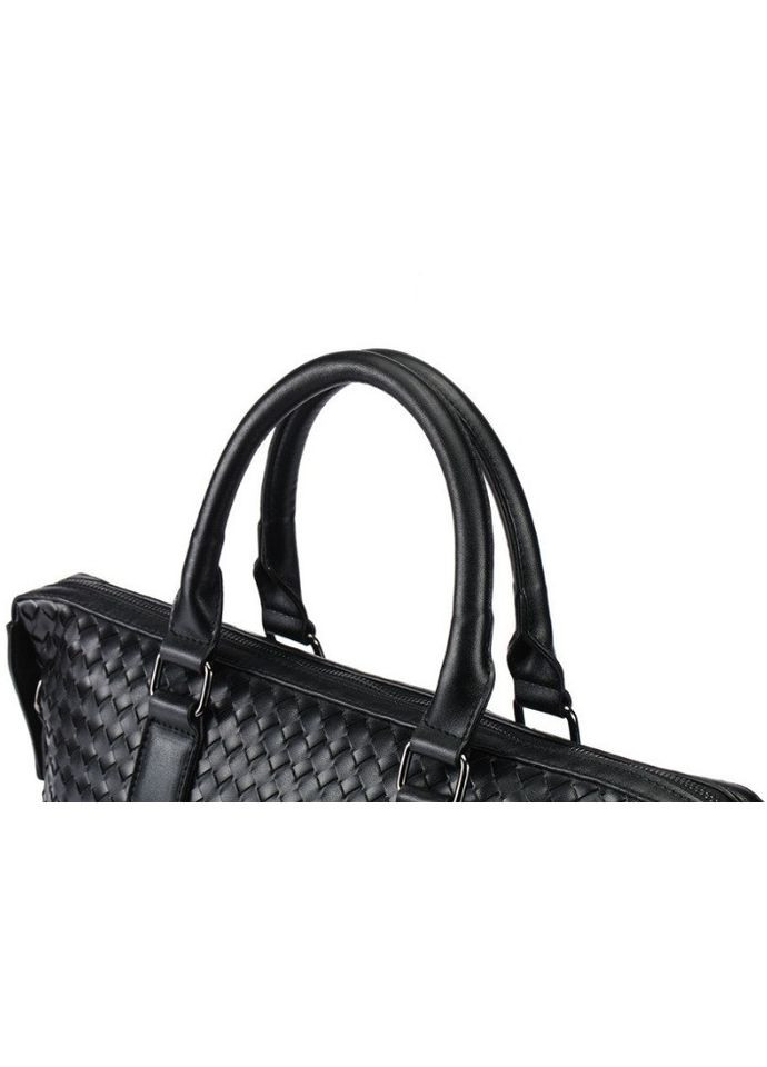 Мужской деловой портфель сумка для документов плетеный Черный No Brand (302391069)