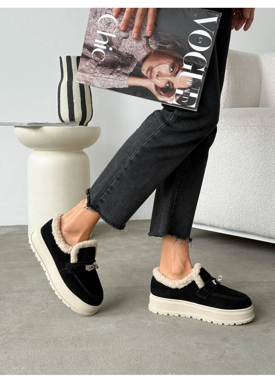 Зимние стильные женские ботинки No Brand из натуральной замши