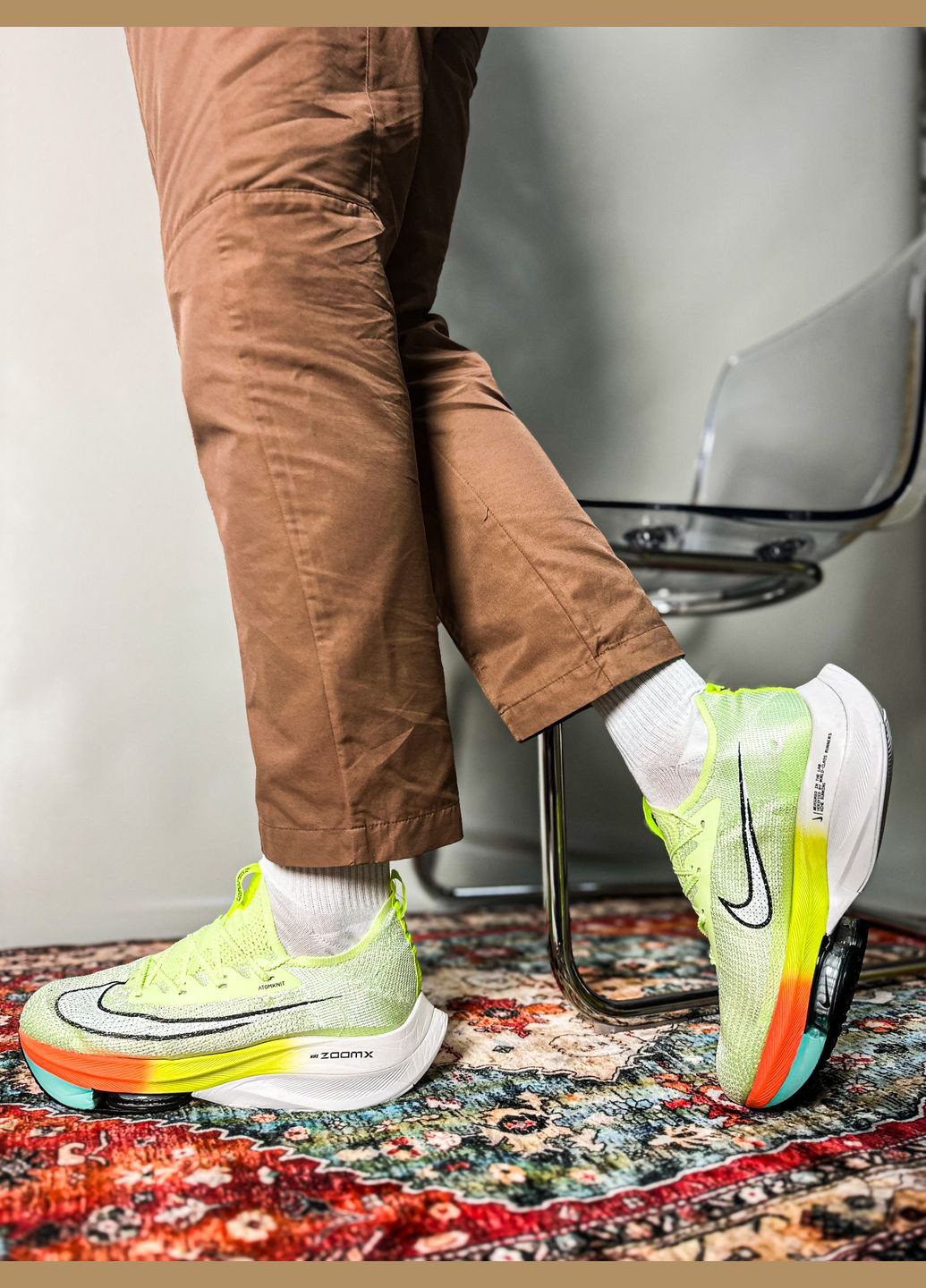 Зеленые демисезонные мужские и женские кроссовки nike air zoom alphafly next 2 green | найк аир зум алфафлай зеленые No Brand