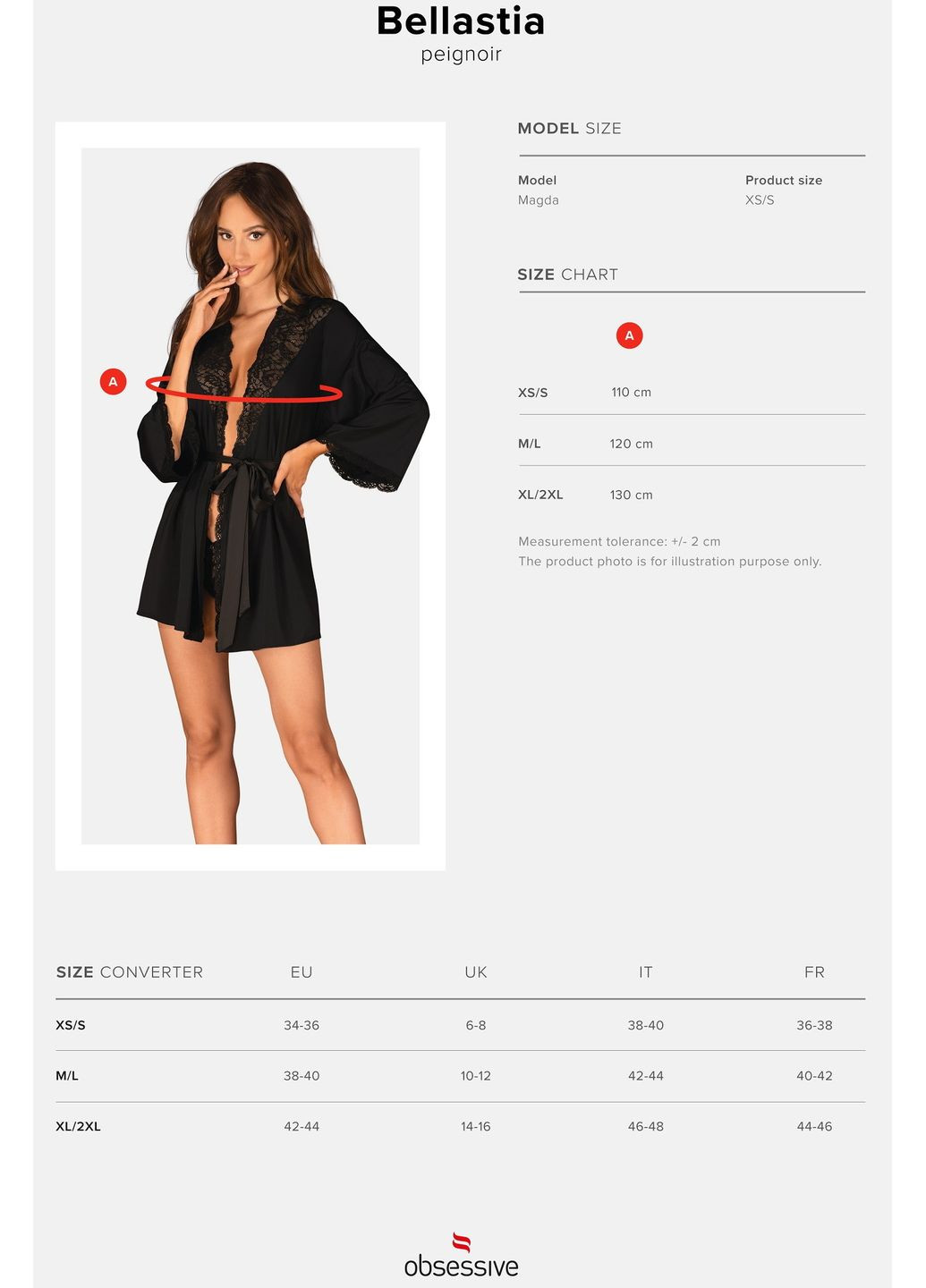 Чорний демісезонний халат сатиновий з широкими рукавами bellastia peignoir Obsessive