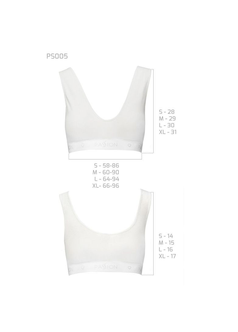 Белый спортивный топ из эластичного хлопка ps005 top, white - cherrylove Passion