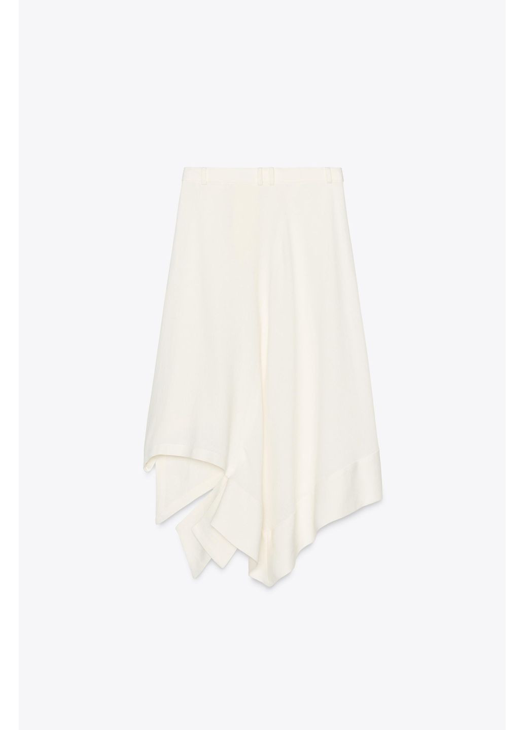 Белая асимметричная юбка на основе льна zw collection Zara