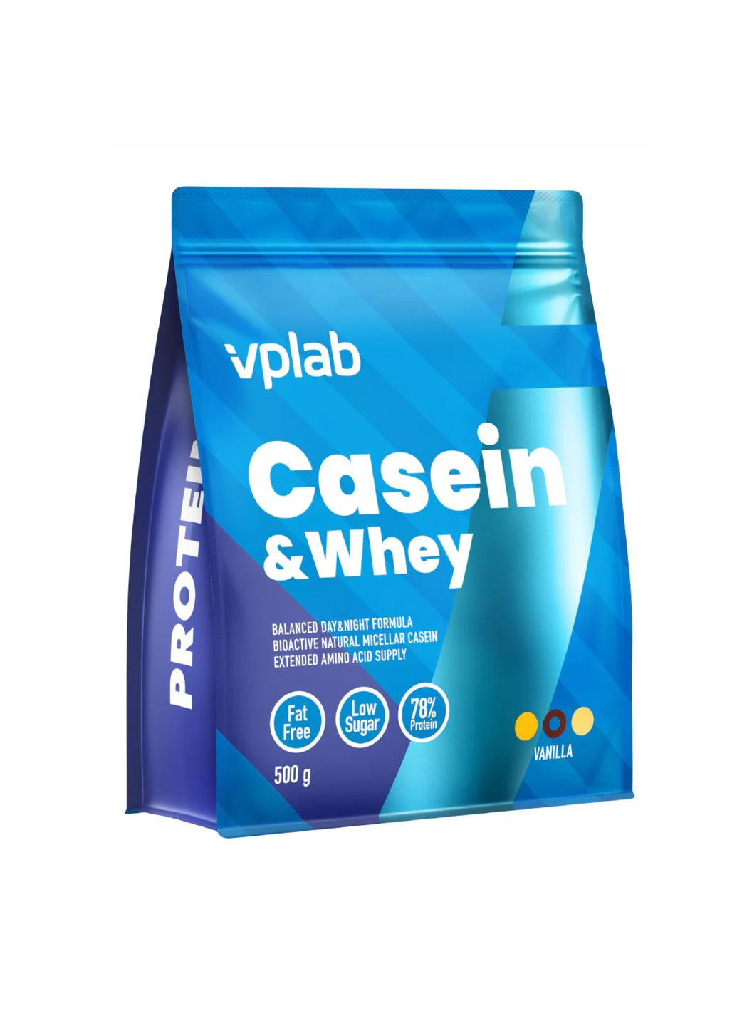 Протеин для мужчин Casein Whey 500 г Ваниль медленный и быстрый усвоение для роста мышц VPLab Nutrition (370299625)