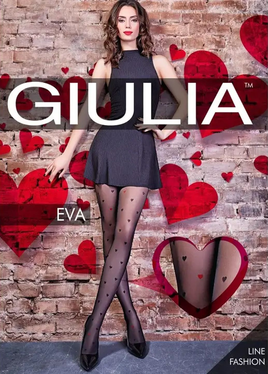 Колготки в дрібні серця Eva 20 den model 1 (nero-2) Giulia (282962549)