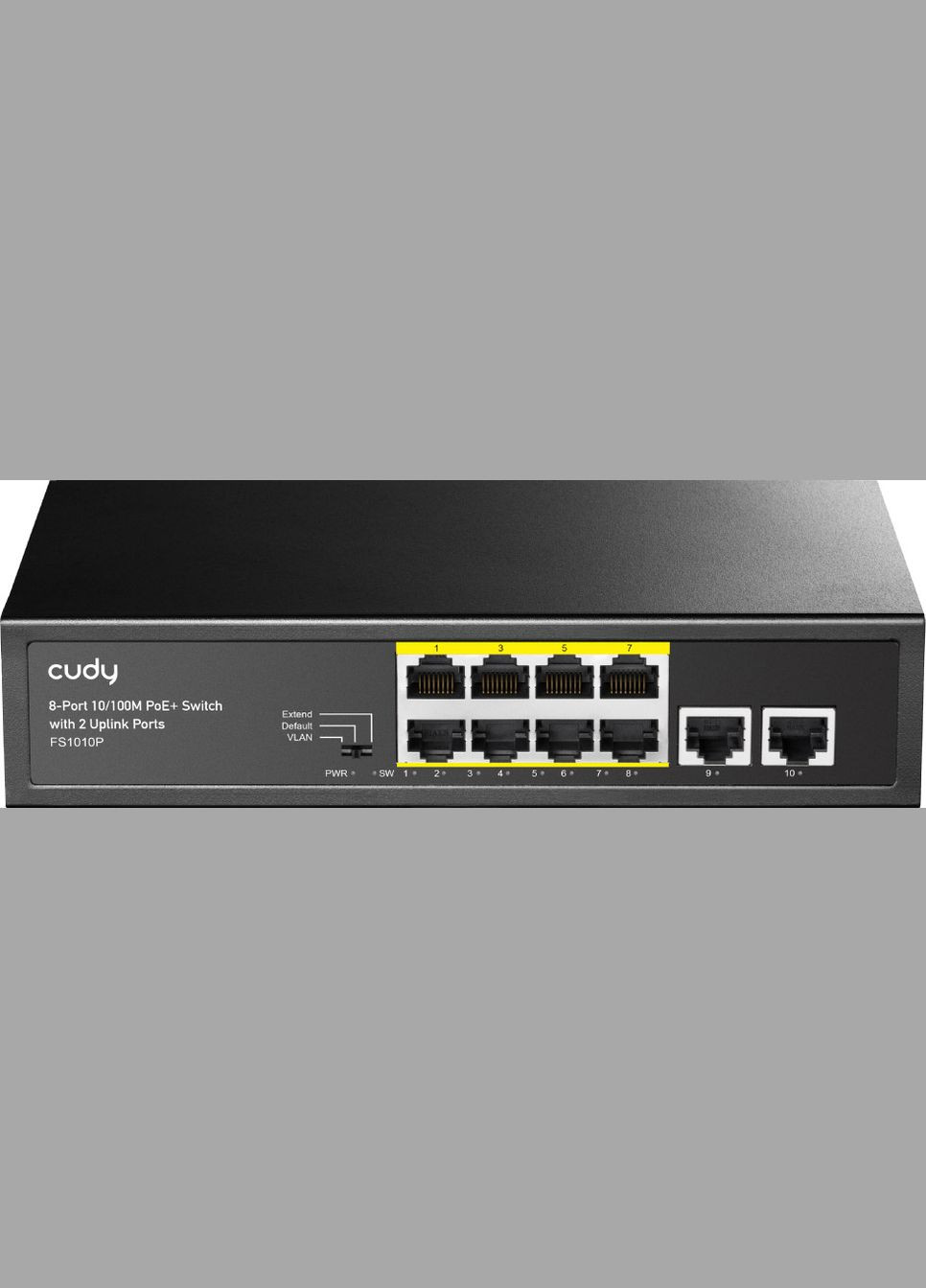 Комутатор FS1010P, 8 портовий 10/100M PoE+ Switch with 2 Uplink Ports 120W Cudy (314975022)