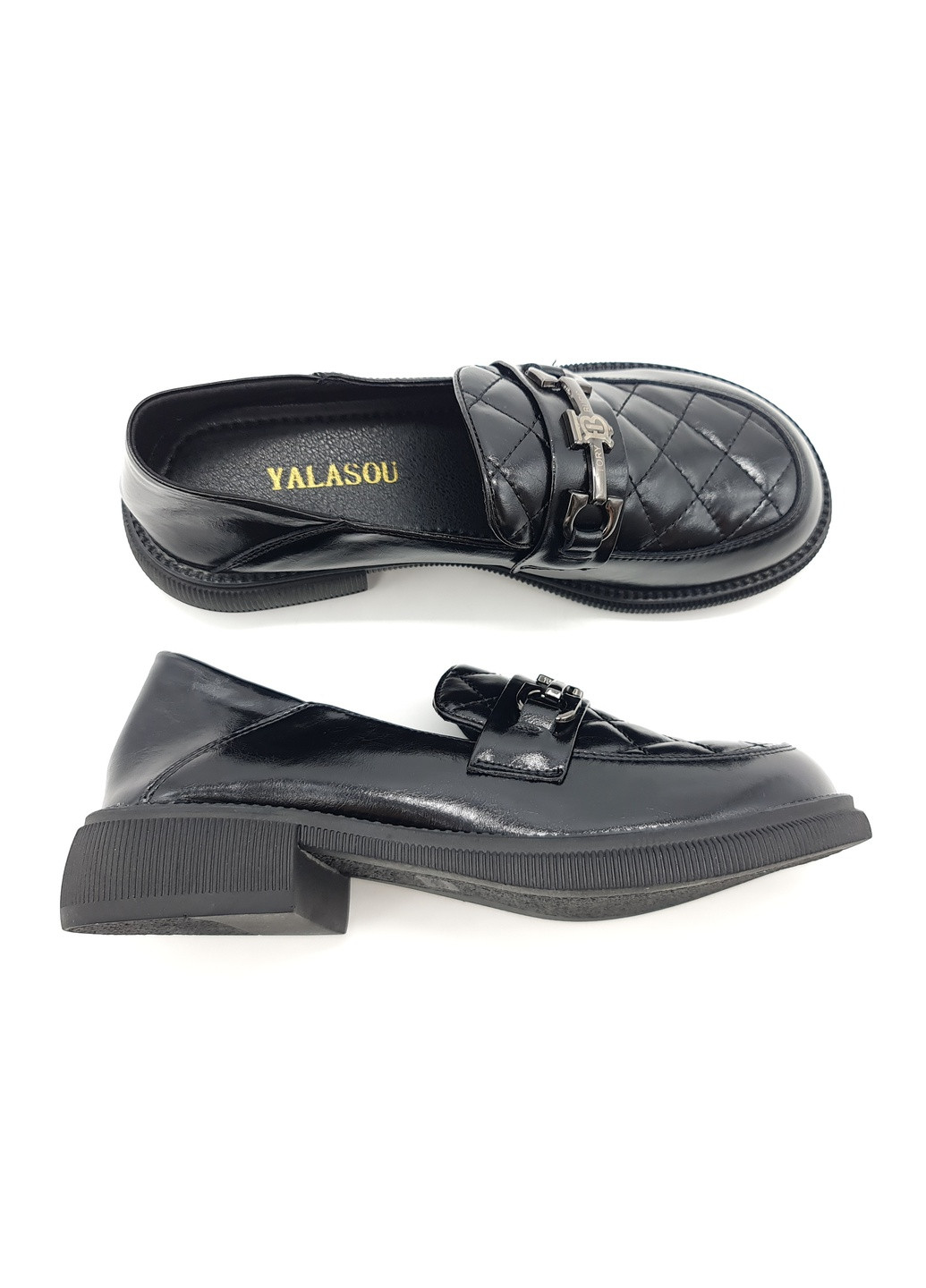Женские туфли черные кожаные YA-18-10 23,5 см (р) Yalasou