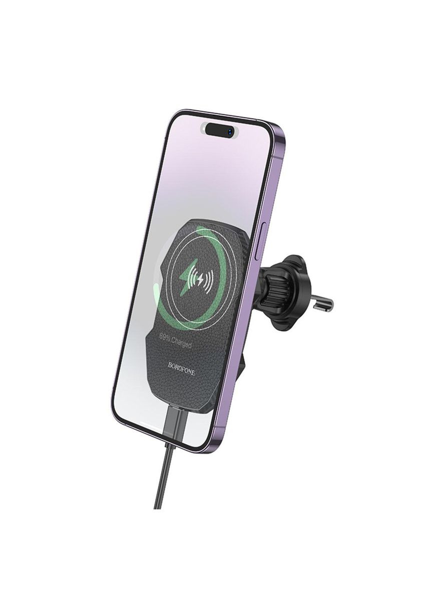 Тримач для мобiльного з БЗП BH215 Adelante magnetic wireless fast charging car holder(air outlet) Borofone (304254505)