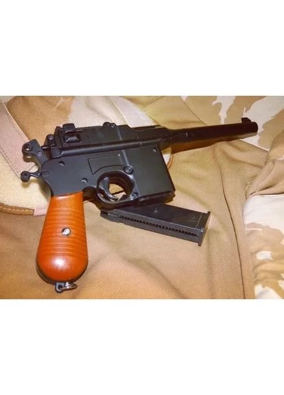 Дитячий пістолет Маузер С96 V10 метал, стріляє кульками 6 мм Чорний Vigor (360544452)