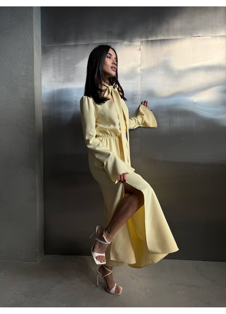 Молочное коктейльное платье женское KaraMix однотонное