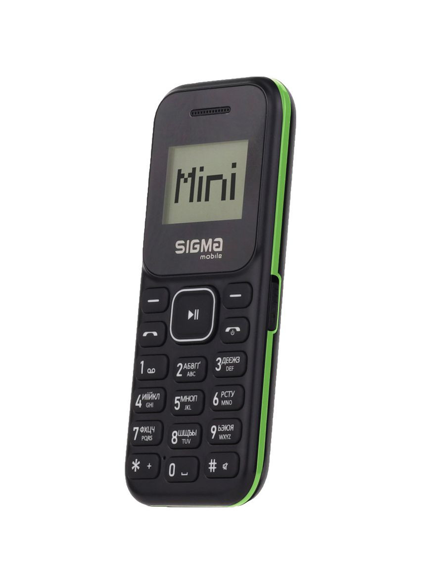 Телефон Xstyle 14 Mini черно зеленый Sigma (293516930)