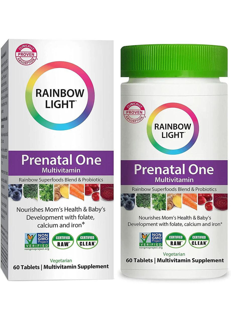 Мультивитамины для беременных Prenatal One, 60 таблеток Rainbow Light (361114599)