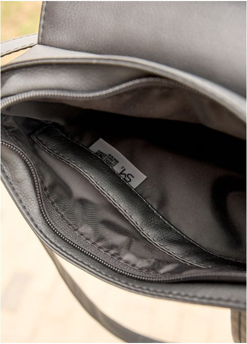 Жіноча сумка кросбоді через плече з екошкіри Чорна з квітковим принтом (938024720) Sambag (360965572)