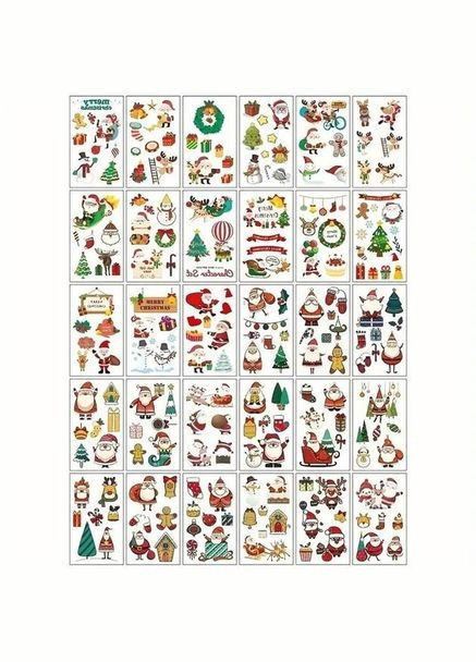 Набор детских временных тату "Рождество и Новый год № 1" tattoo-mini-set-cmas-30-1 No Brand (330604885)