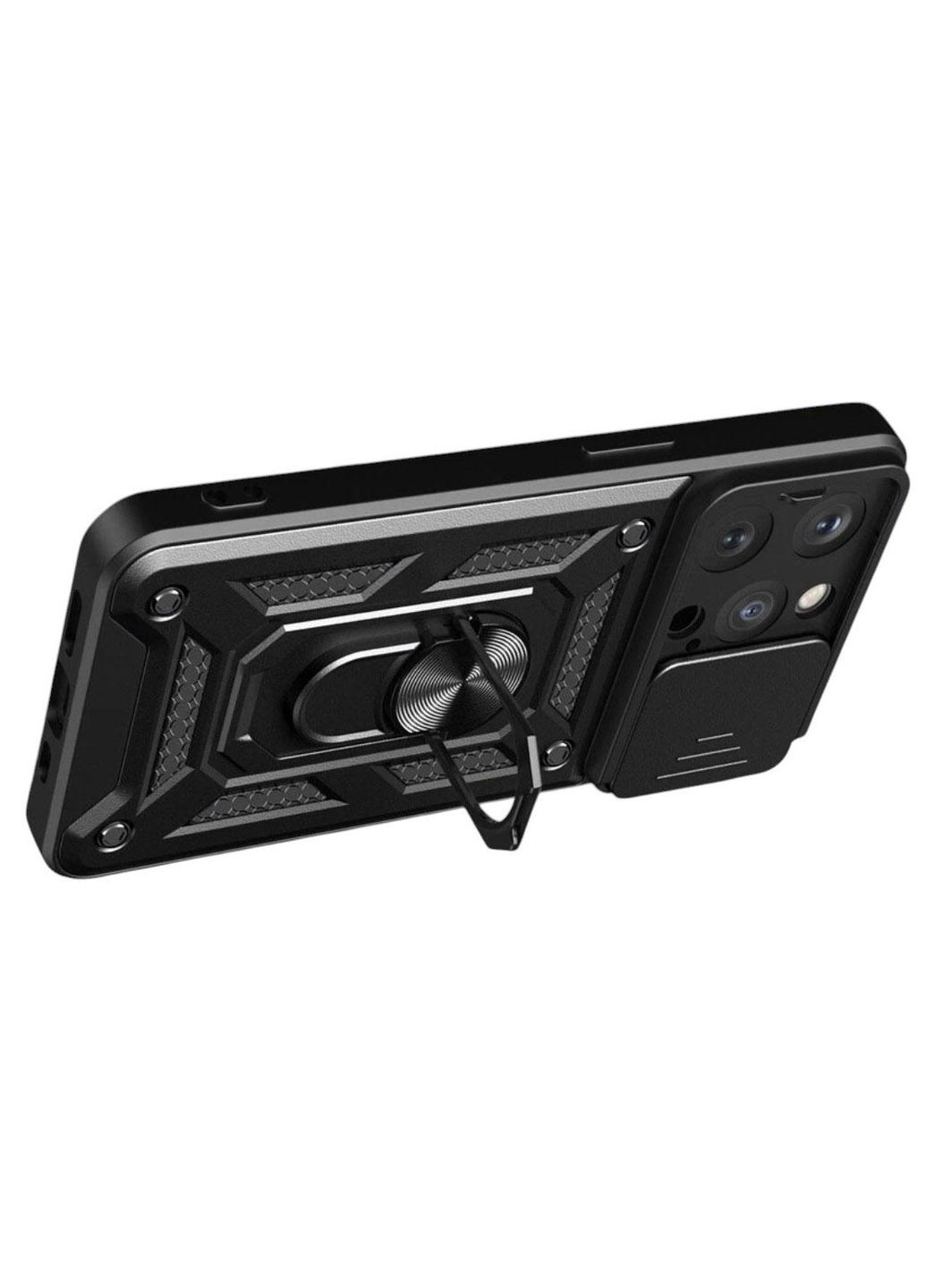 Чохол Shockproof для Apple iPhone 15 Pro Max - протиударний, з підставкою і шторкою камери - Black Primo (369608617)