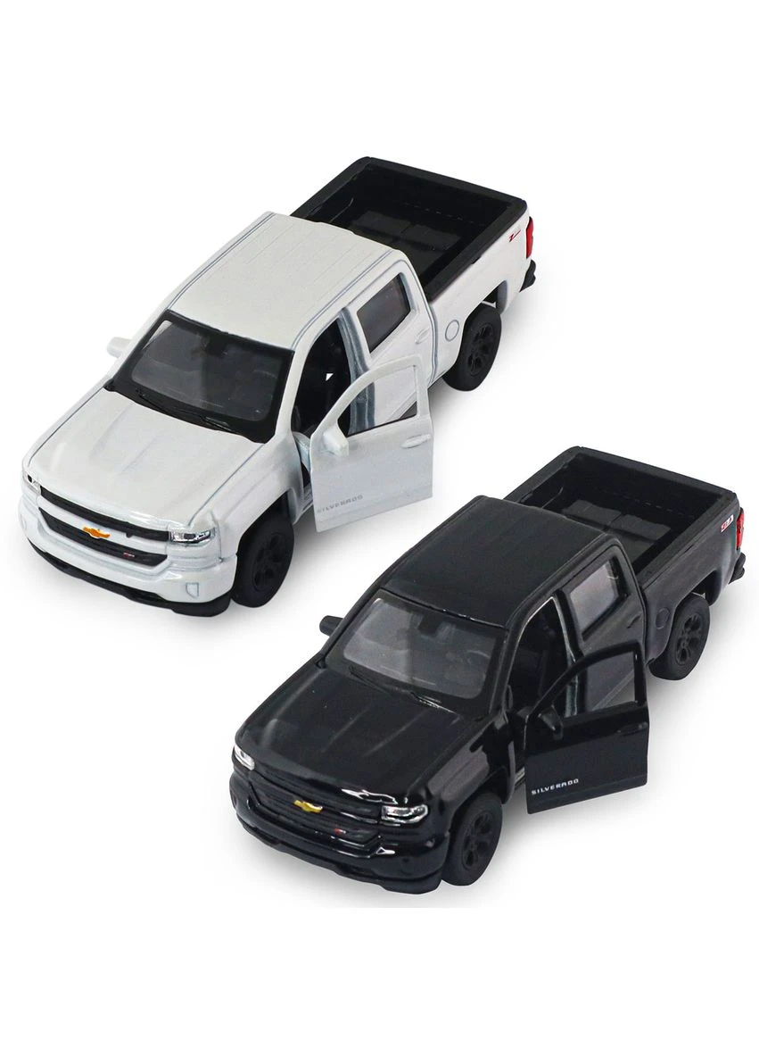 Автомодель Chevrolet Silverado 2017 1:43 металлическая с pull-back механизмом Белая TechnoDrive (398289290)