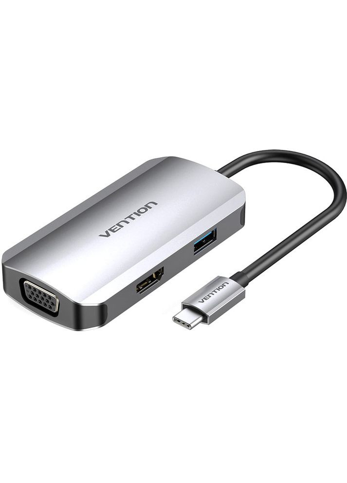 Док-станція USB3.1 Type-C --> HDMI/VGA/USB 3.0/PD 100W Hub 4-in-1 Vention (372625278)