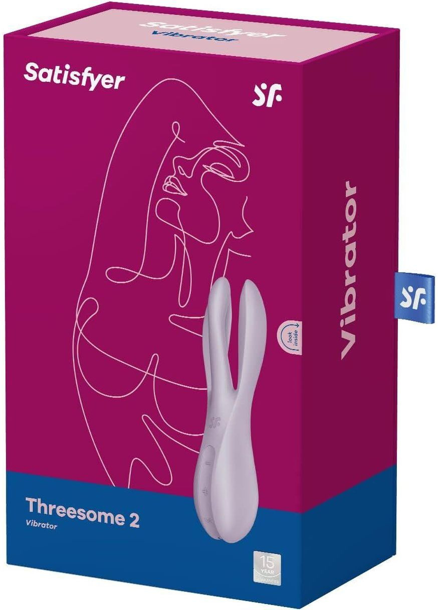 Кліторальний вібратор Threesome 2 Violet, 3 гнучкі пальчики, 3 мотори Satisfyer (311599982)