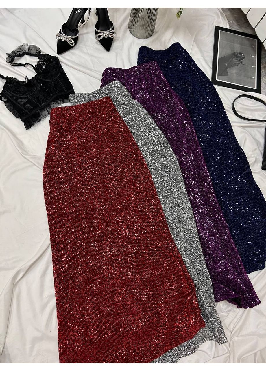 Красная праздничный, коктейльный, вечерний, кэжуал однотонная юбка No Brand