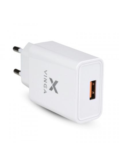 Зарядний пристрій (VWCQAW) Vinga qc3.0 quick wall charger 1xusb 18w max (272823710)