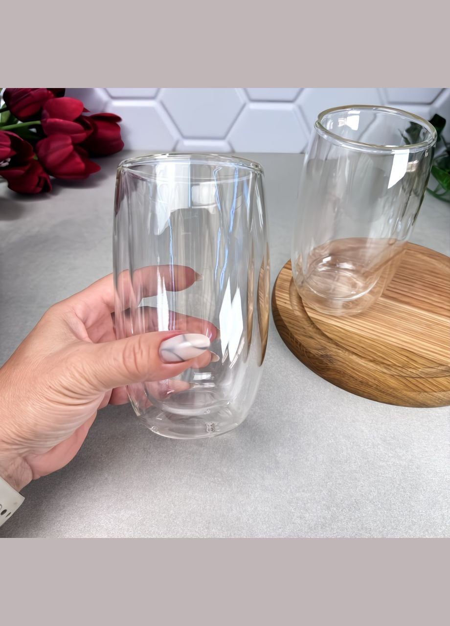 Набор высоких стаканов с двойным дном 380 мл 2 шт (AR2638B) Ardesto (303721906)