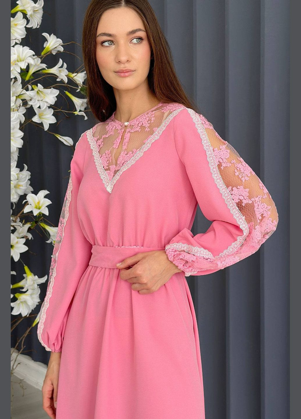 Розовое кэжуал платье Nenka