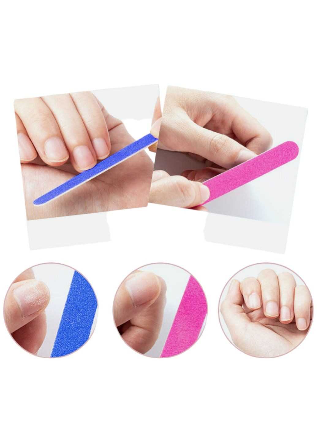 Пилочка для ногтей дорожная разноцветная 6 см, 4+1 No Brand (291161978)