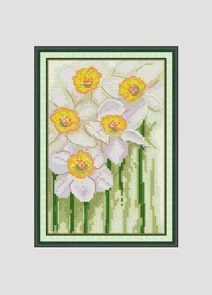 Набір для вишивання за нанесеною на канву схемою "Daffodils". AIDA 14CT printed, 15*21 см Joy Sunday (313612978)