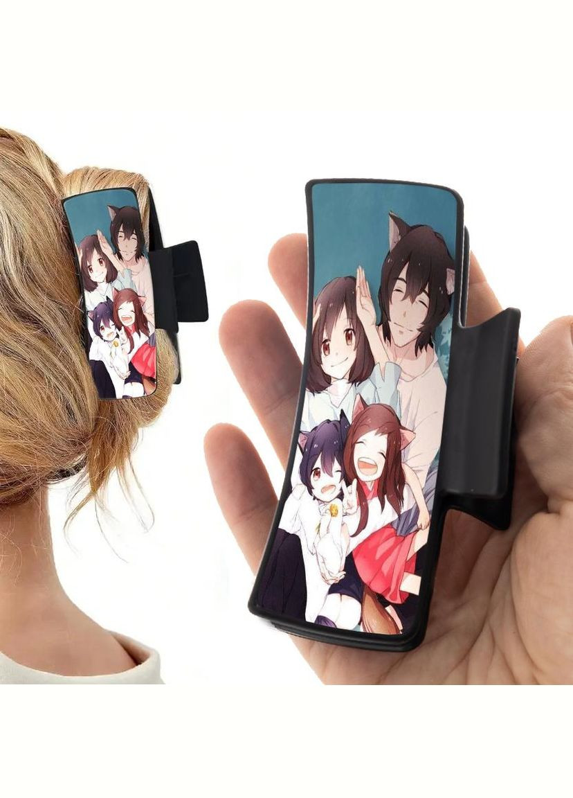 Заколка крабик для волос Аниме Волчие дети Аме и Юки #0005 черный No Brand (315631406)