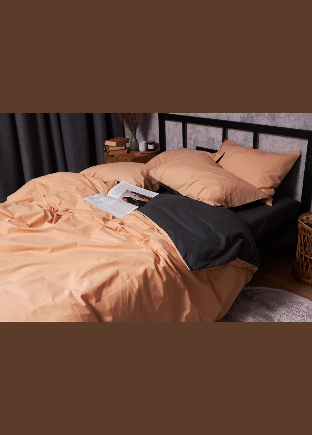 Комплект постельного белья Бязь Gold Люкс семейный 160х220х2 наволочки 4х70х70 (MS-820003324) Moon&Star Gray Cream (288043318)