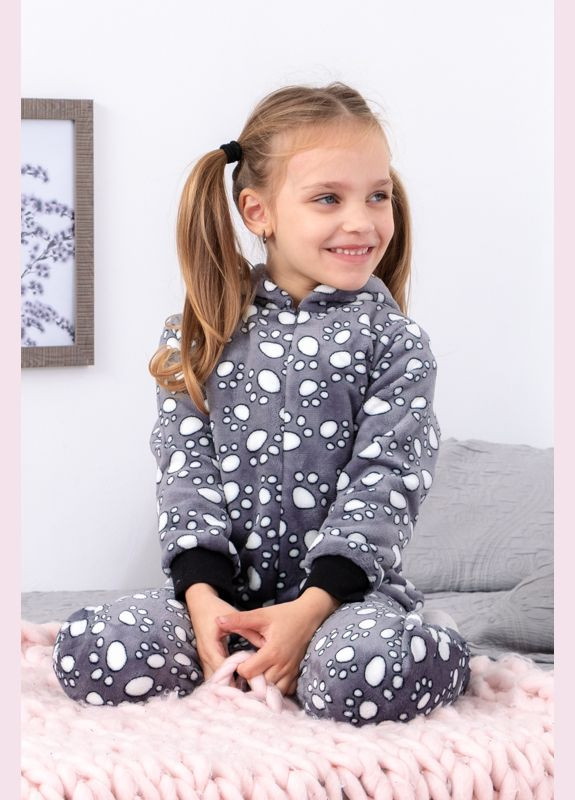 Сіра зимня комбінезон для дівчинки (з капюшоном) (p-13169) Носи своє