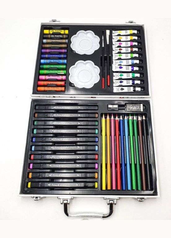 Набір для дитячої творчості та малювання в алюмінієвій валізці 68 предметів (2104618608) No Brand (344465687)