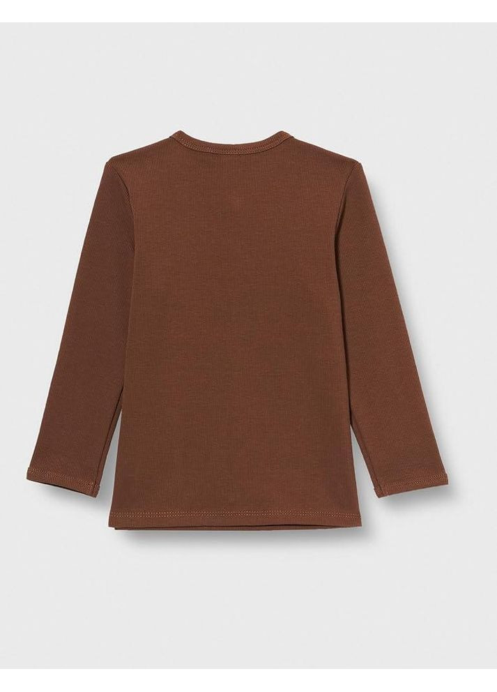 Коричневый демисезонный повседневный лонгслив Green Cotton однотонный