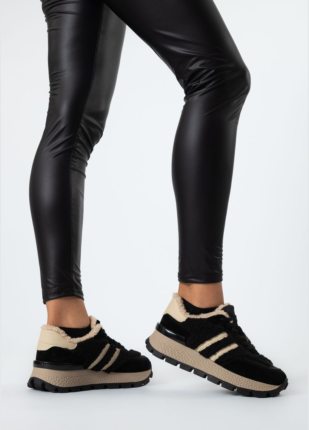 Кроссовки (1959Ц) Baderus чёрные зима (328914504)