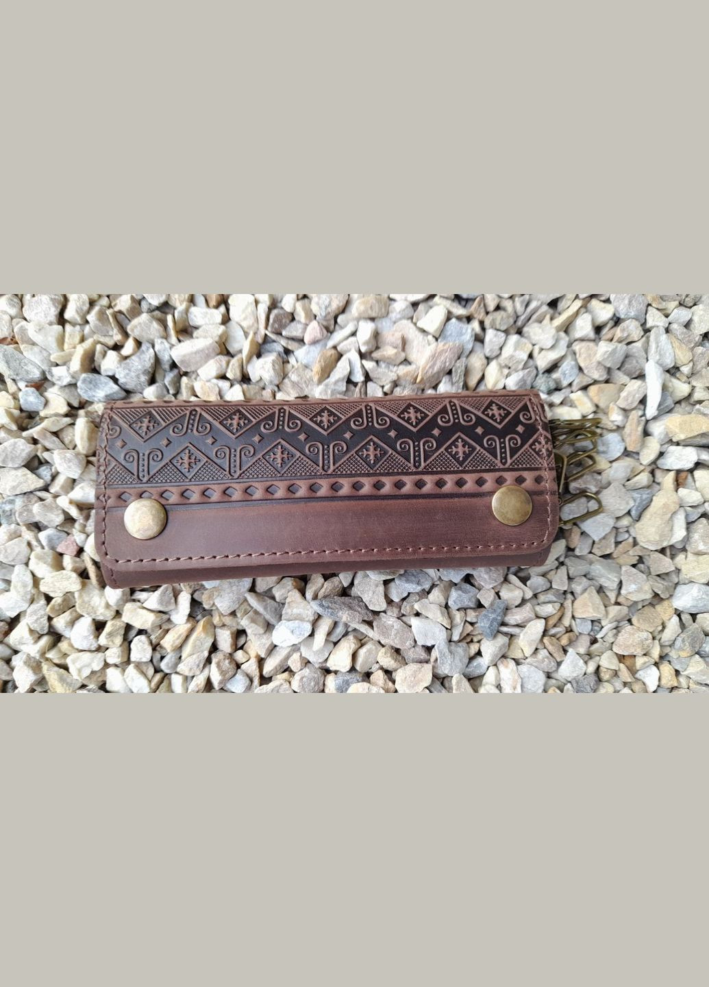 Ключниця кишенькова "Смужка" коричневий 14*6.5 см (10См-Кор) Гранд Презент (278259412)