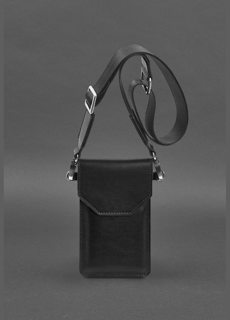 Шкіряна сумка-чохол для телефону чорна (A-028549) BlankNote (327874189)