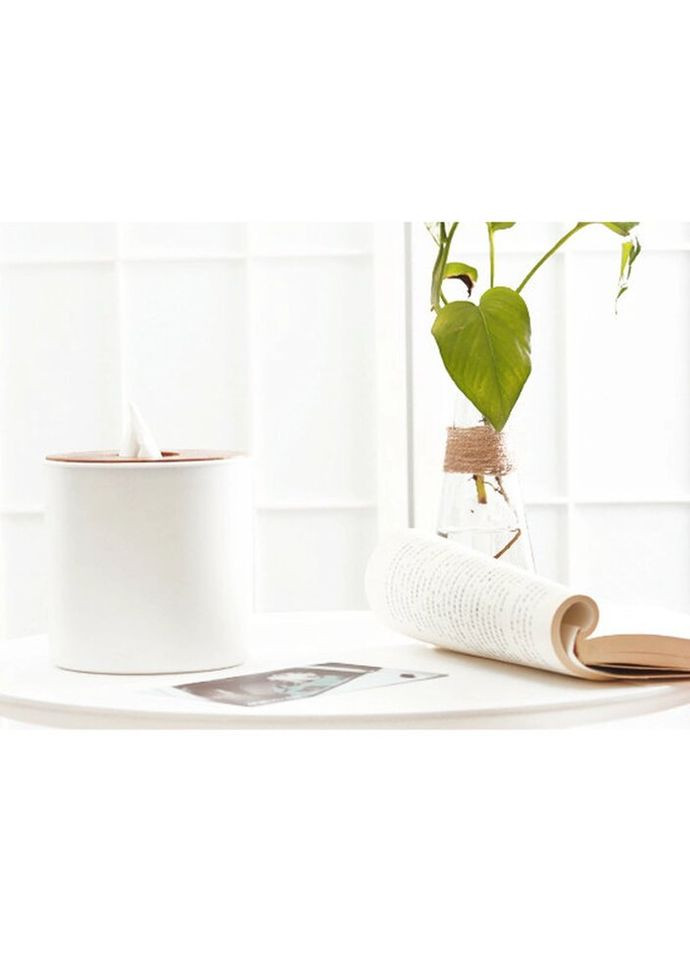 Диспенсер для серветок круглий 6454 13х13 см білий No Brand (324413608)