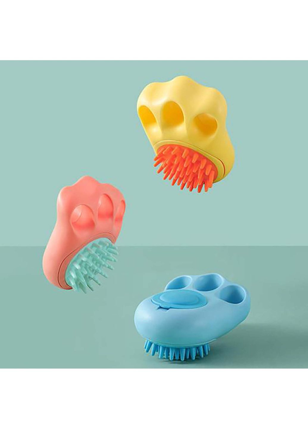 Силіконова масажна щітка з дозатором для шампуню для купання домашніх тварин DanMenQing (332786743)