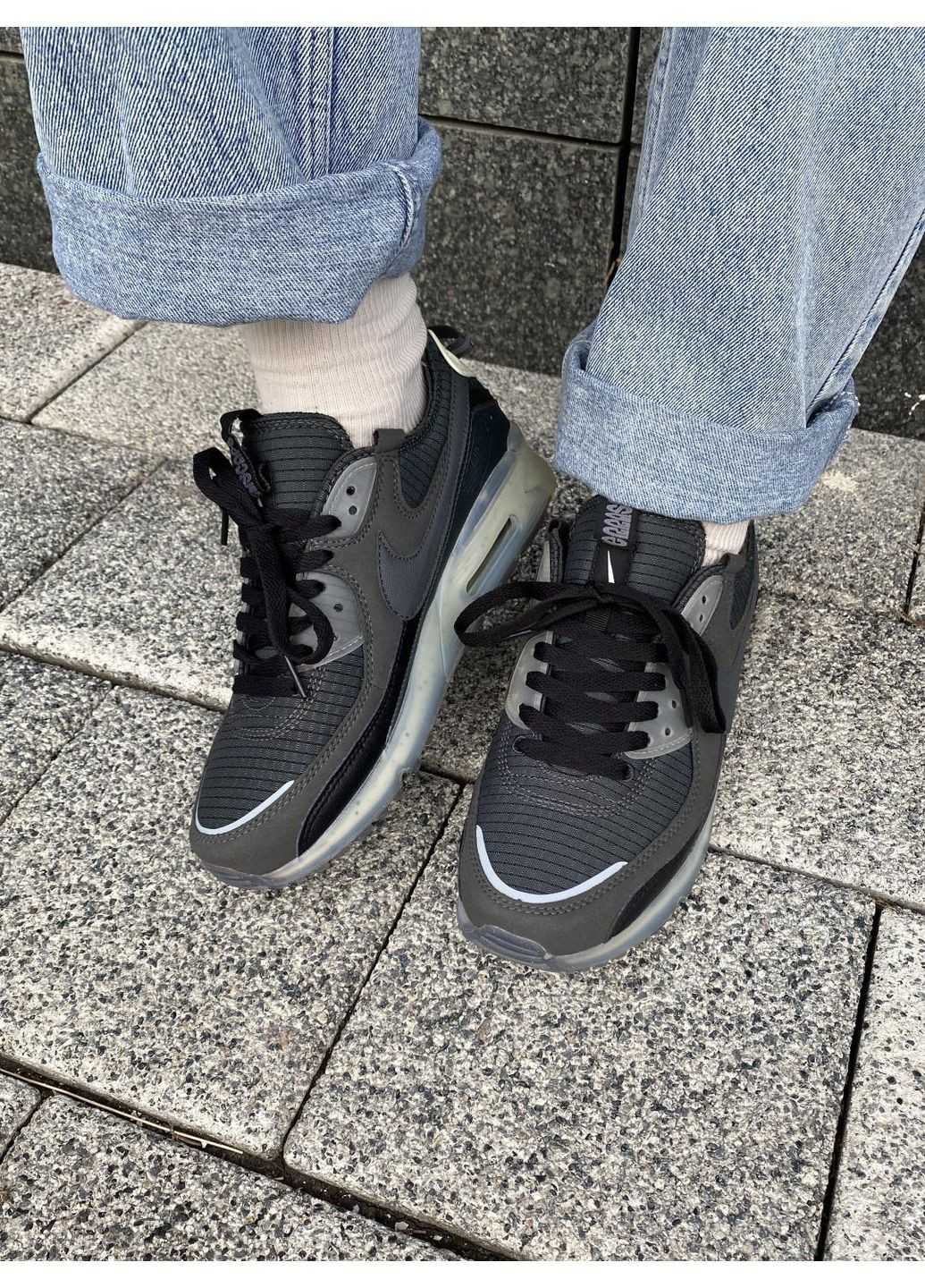 КРОССОВКИ ЖЕНСКИЕ NIKE AIR MAX TERRASCAPE 90 BLACK GREY НАЙК АИР МАКС ТН ПЛЮС No Brand серые демисезоны (368885076)