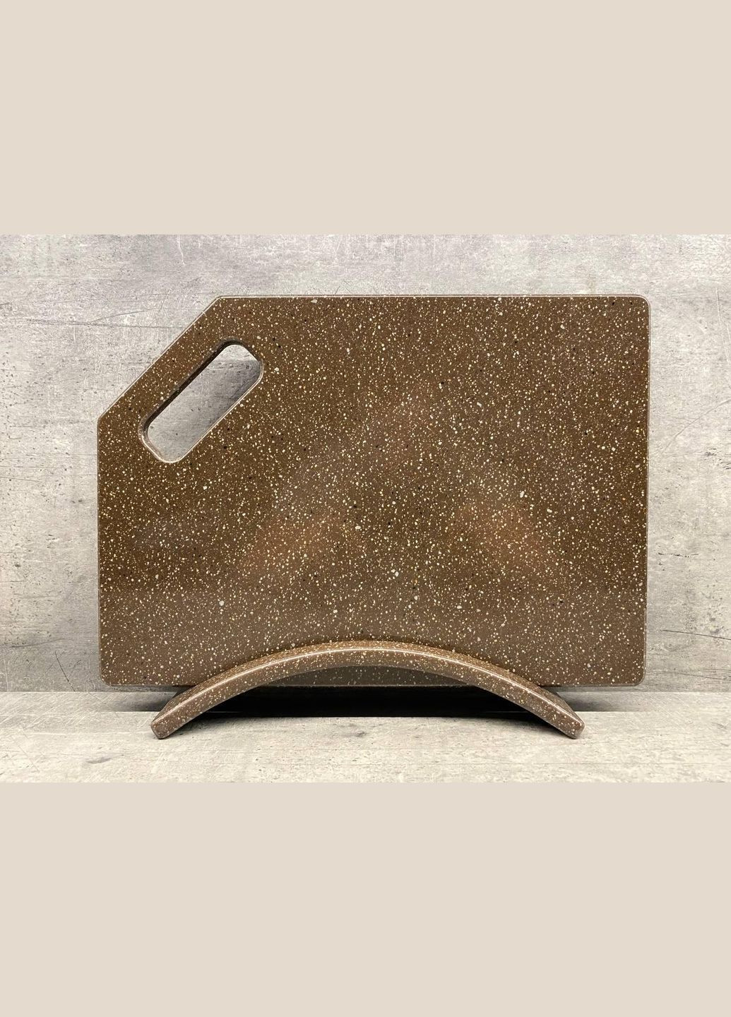 Кухонна дошка на підставці зі штучного каменю Brown Eyes 350*250 мм No Brand (341316391)