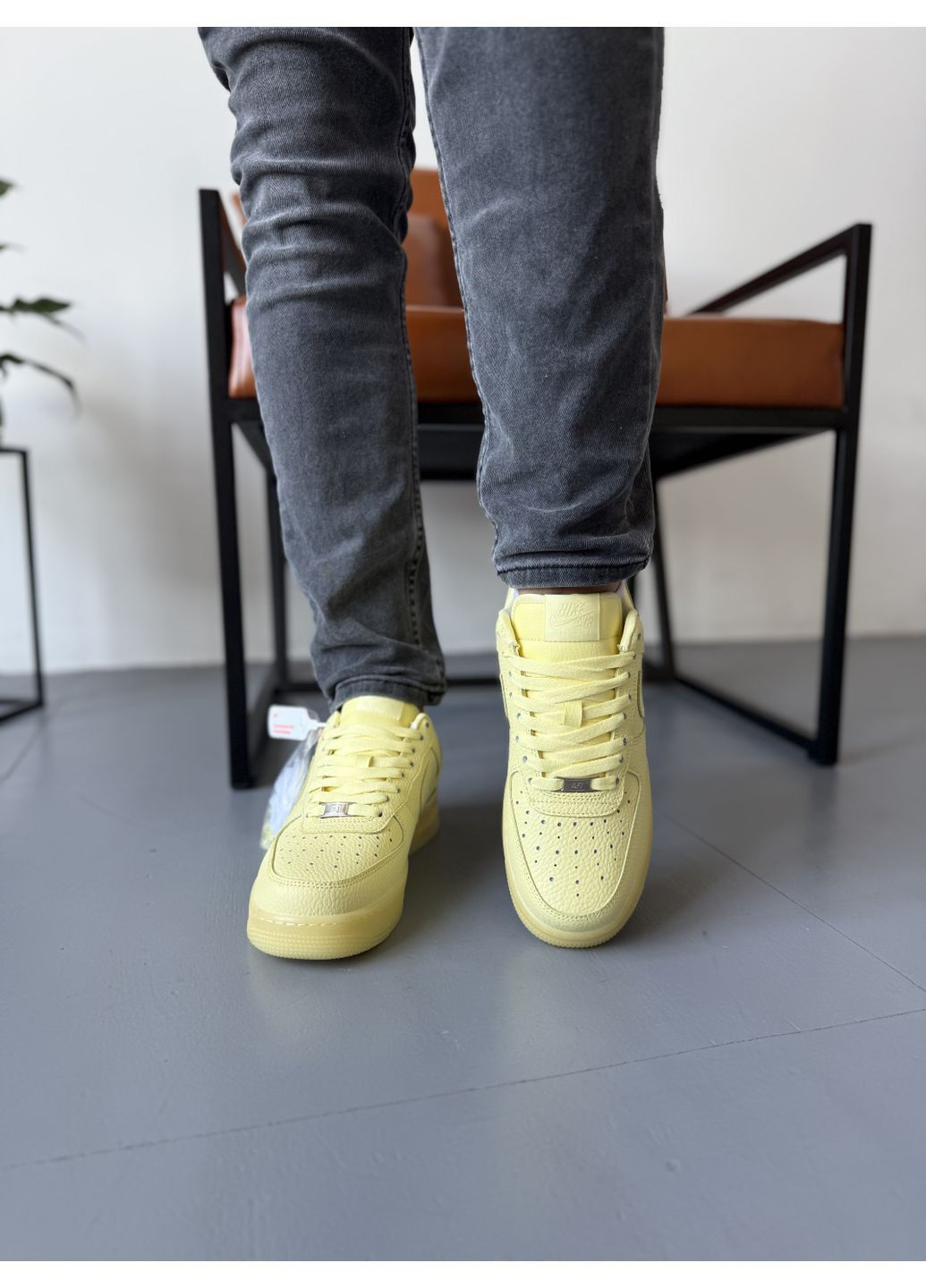 Цветные демисезонные кроссовки мужские nike air force x drace nocta yellow найк аир форс 1 премиум No Brand