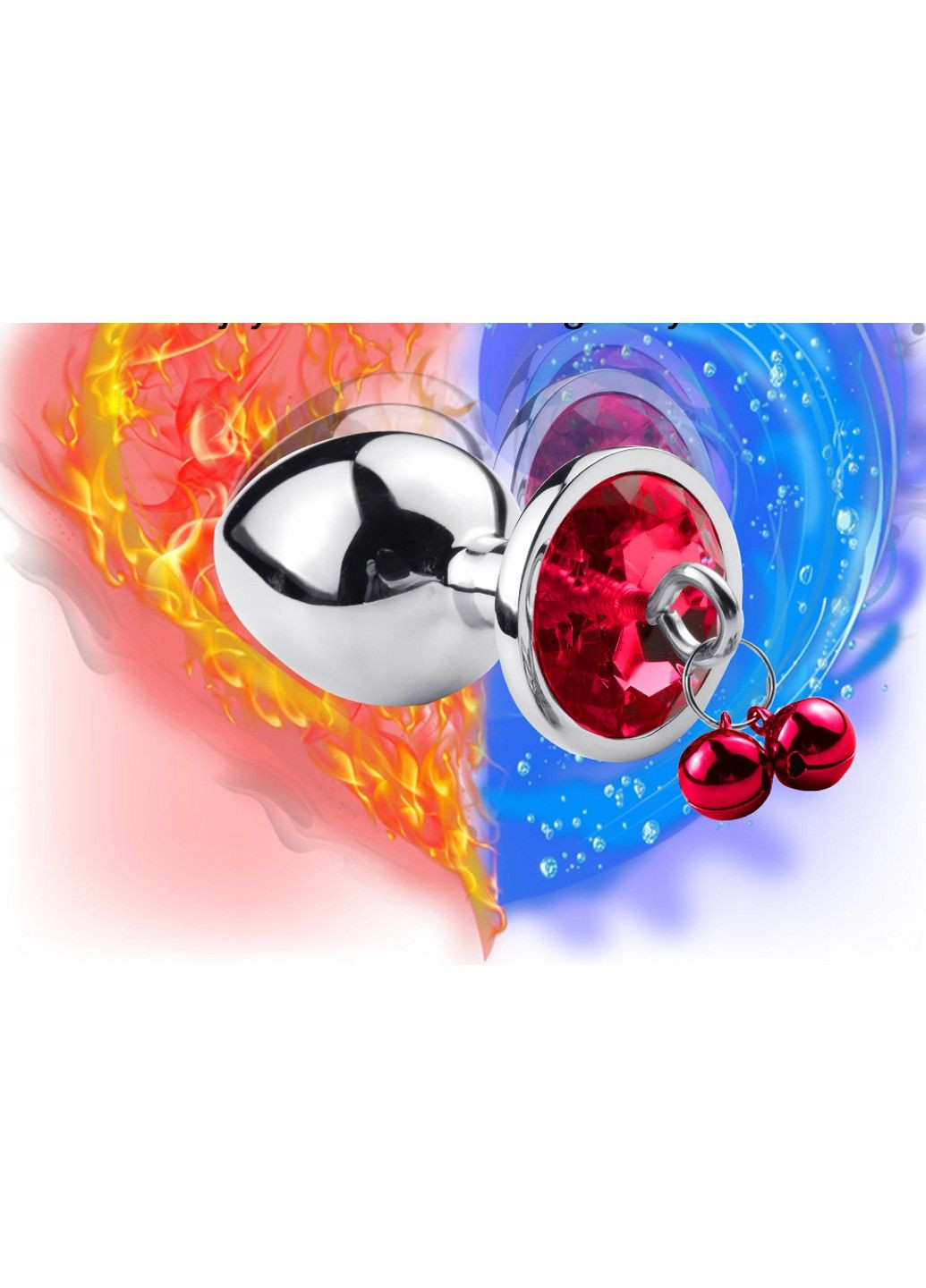 Набір металевих анальних пробок з кристалами та дзвіночками червоного кольору (S, M, L) We Love (284278227)