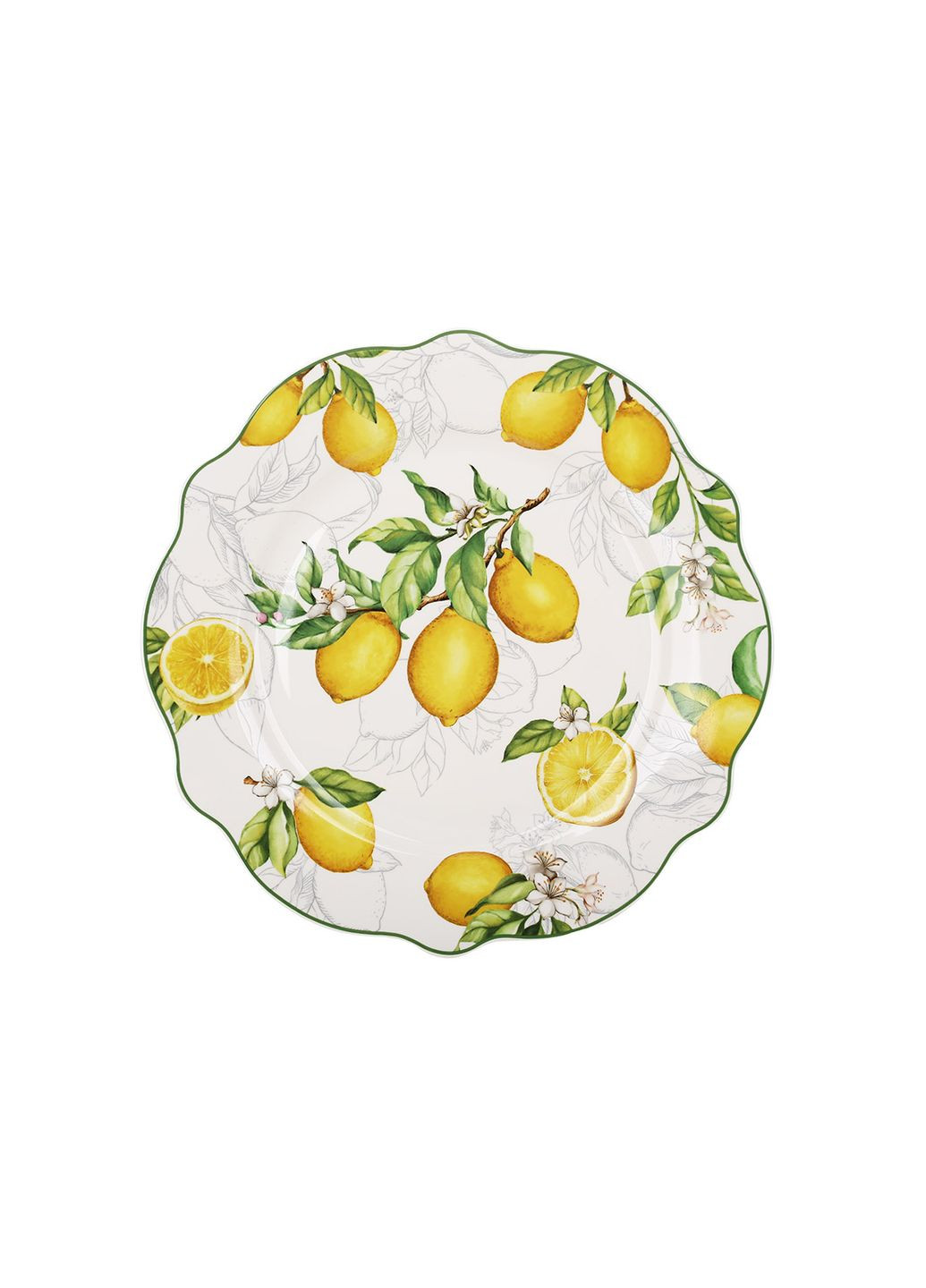 Тарілка порцелянова обідня Сицилійський лимон, D27.5*2.5см No Brand (329142053)