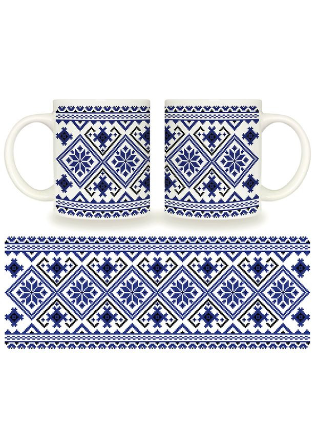 Чашка вышиванка 325 мл синяя (3717) KVARTA (317553837)