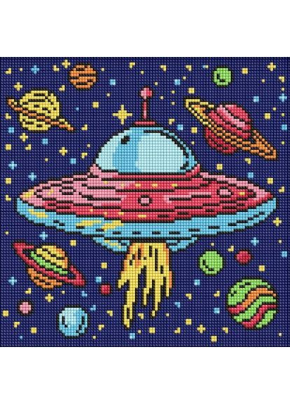 Алмазная мозаика ДЛЯ ДЕТЕЙ "КОСМИЧЕСКОЕ ПУТЕШЕСТВИЕ" 30Х30СМ Ідейка (372821761)