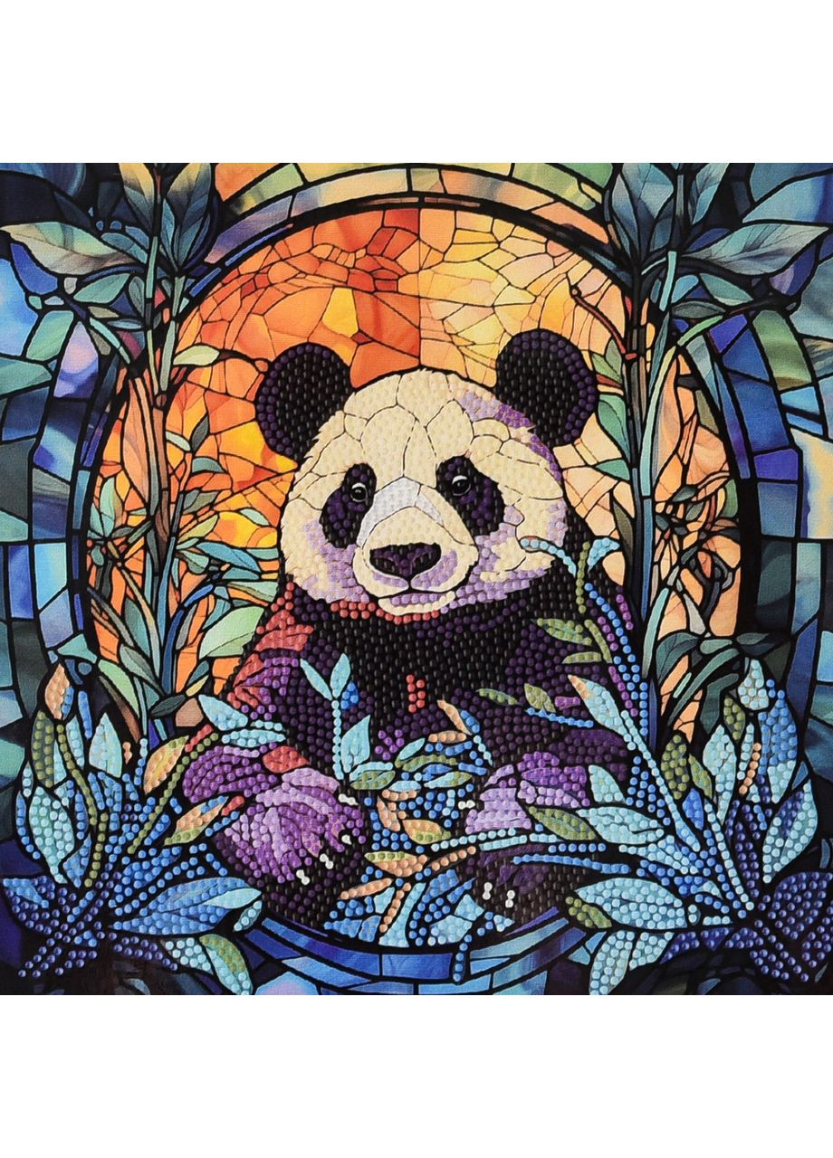 Алмазна мозаїка ПРЕМІУМ Панда в тиші розміром 30х30 не повна викладка (DEEX16308) Strateg (362446169)